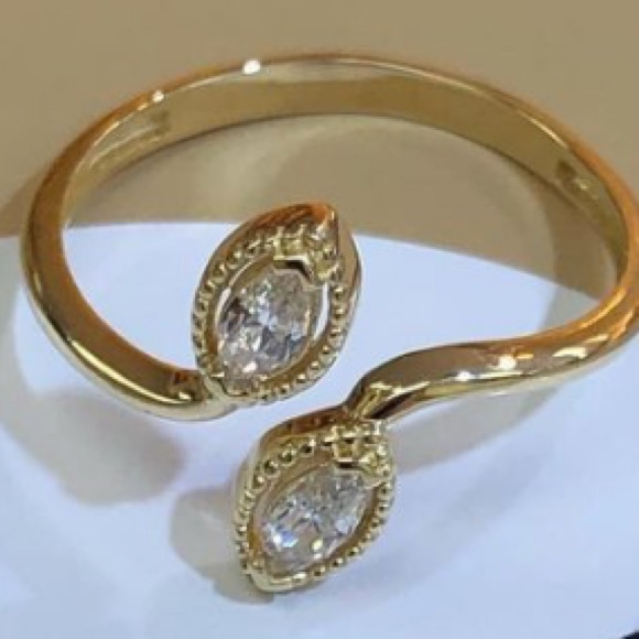 New 14K Solid Gold Fancy Ring CZ Stones - Picture 5 of 5